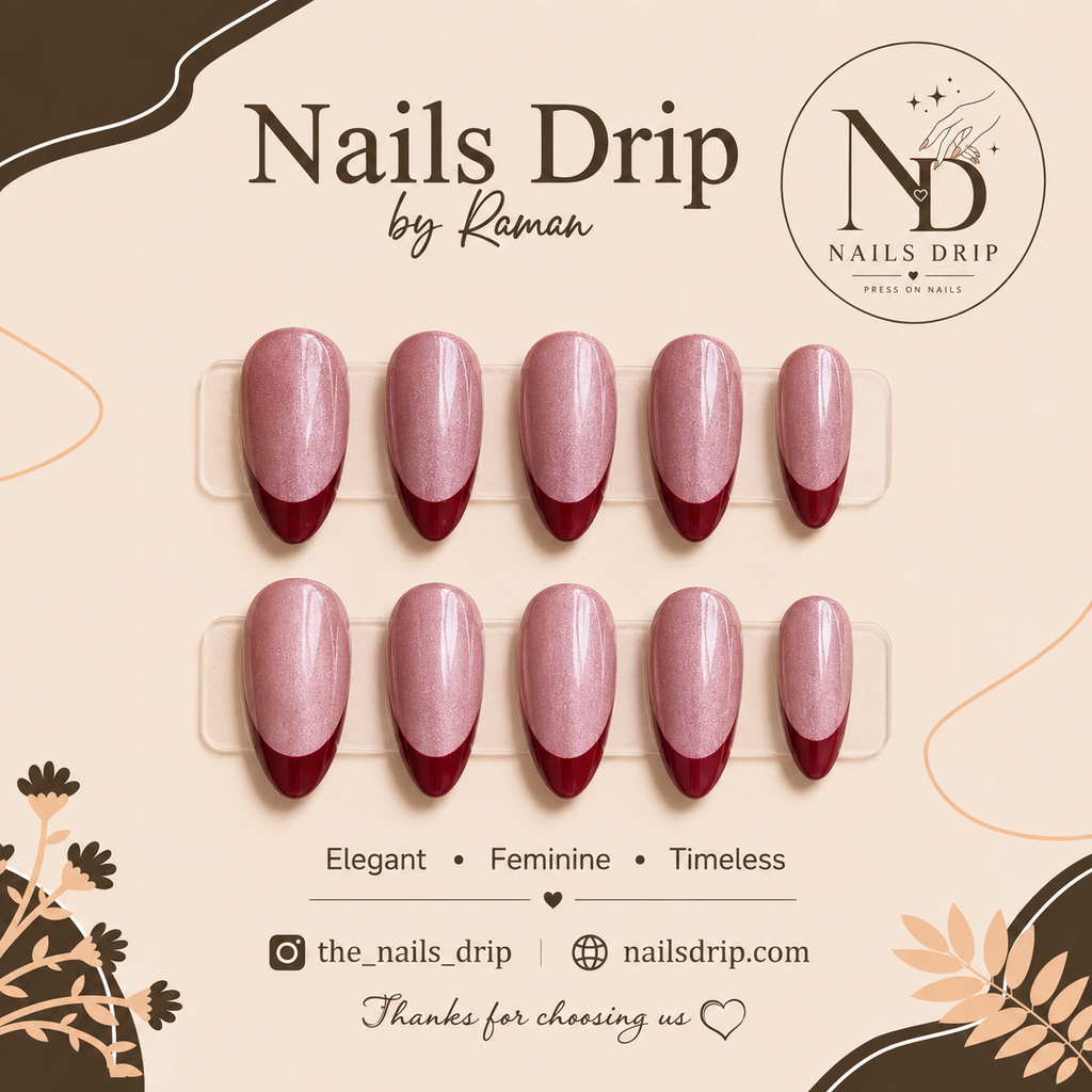 Pink Cat Eye Red French Tip