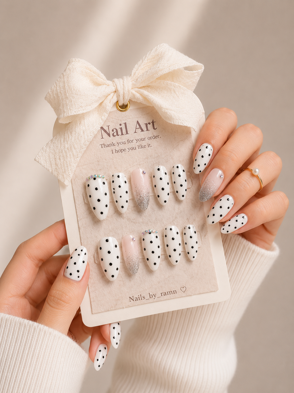 White Polka Dot Glitter