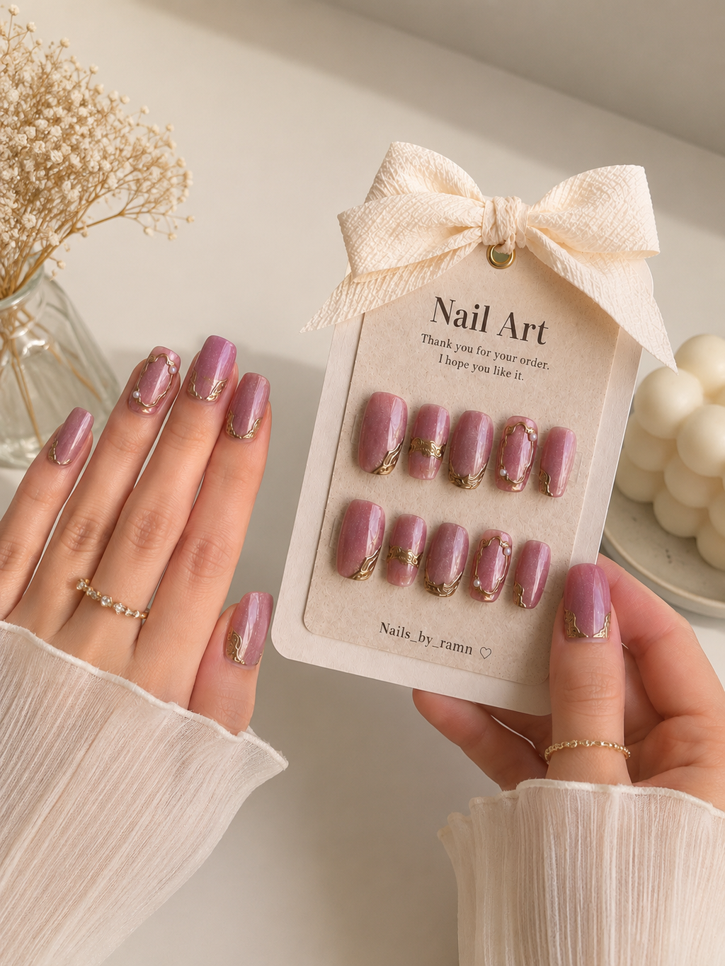 Soft rose pink cat eye