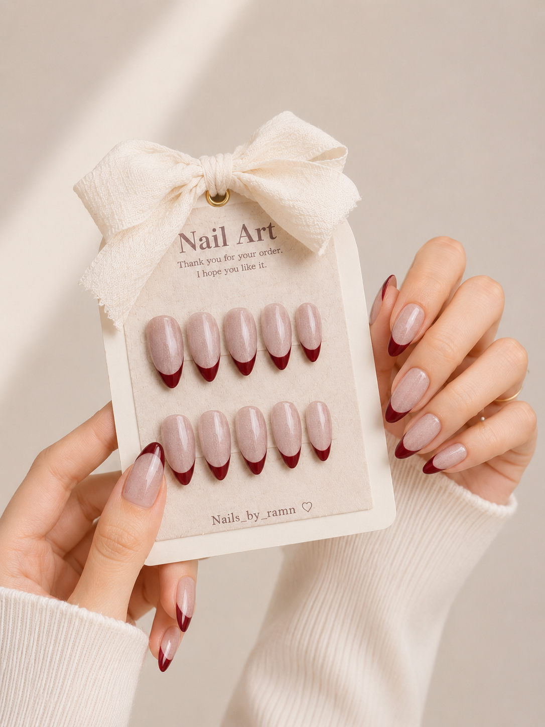 Pink Cat Eye Red French Tip