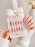 Pink French Tips Pearl Glam