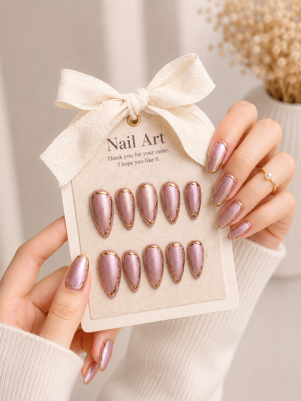 Elegant Mauve Chrome Outline