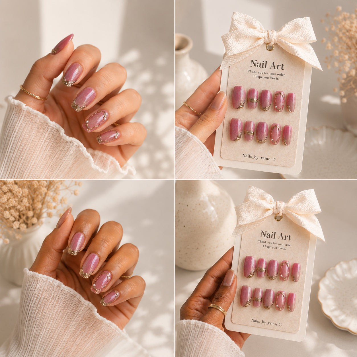 Soft rose pink cat eye