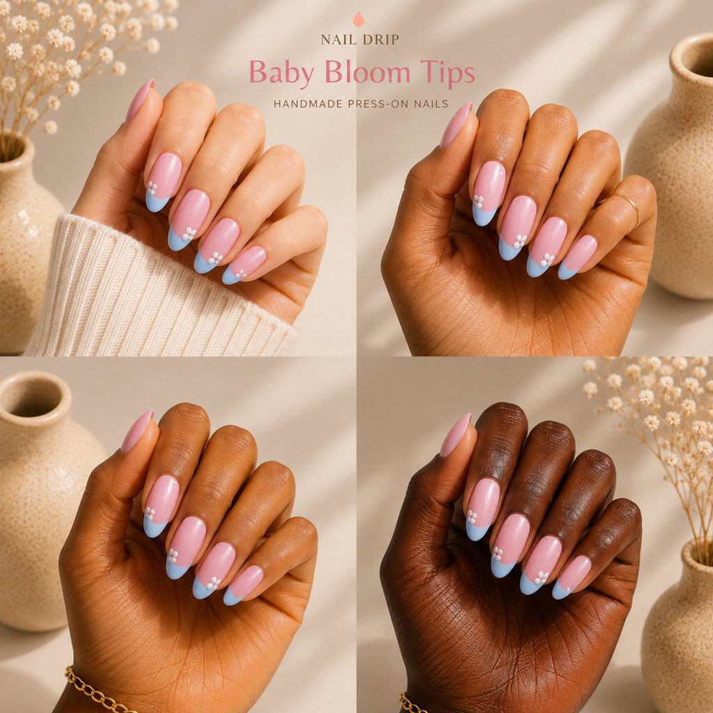 Pink and Sky Blue Floral French